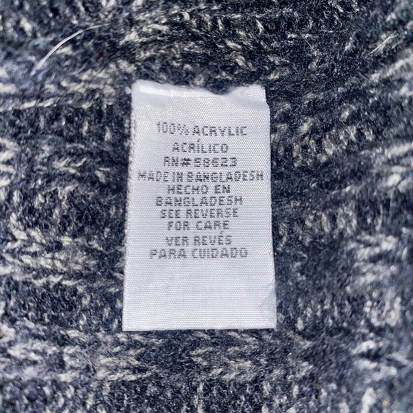 CREAZIONI EFFECI Double Breasted Hooded Sweater Cardigan Black & Gray Size Large - Picture 5 of 6